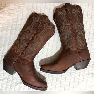 NIB-- JUSTIN WOMEN'S 12" SQUARE TOE STAMPEDE WESTERN BOOTS -- SIZE 7